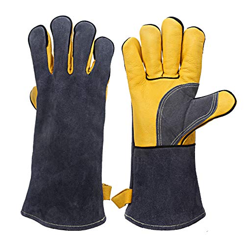 Heavy Welding Heat Insulation Protective Gear Safety Gloves Leather Work Gloves